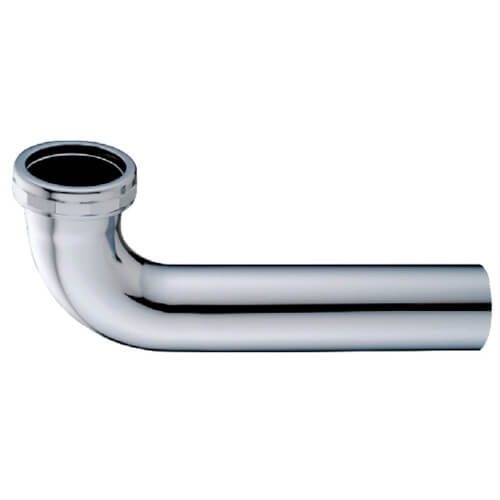 Plumbing Waste Bends 1-1/2 x 7 inch Long 17 ga Slip Joint WIth Nut & Washer Chrome